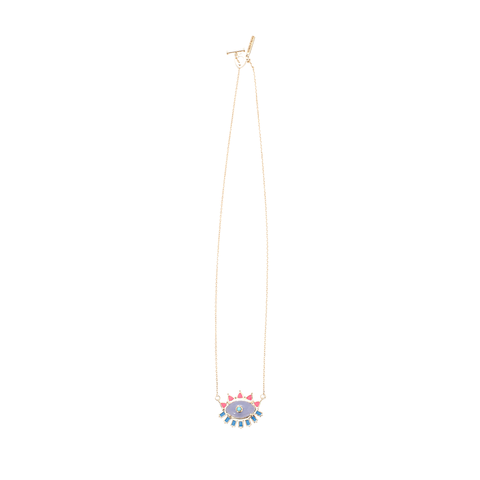MORAIS x BASHA-Melissa Blue Chalcedony Necklace-YELLOW GOLD