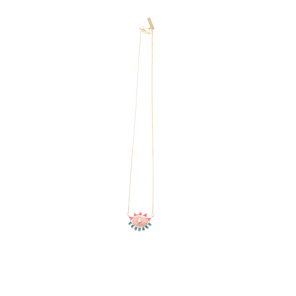 MORAIS x BASHA-Melissa Pink Quartz Necklace-YELLOW GOLD