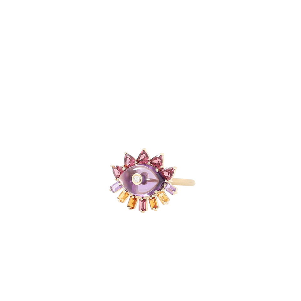 MORAIS x BASHA-Melissa Evil Eye Gemstone Ring-YELLOW GOLD