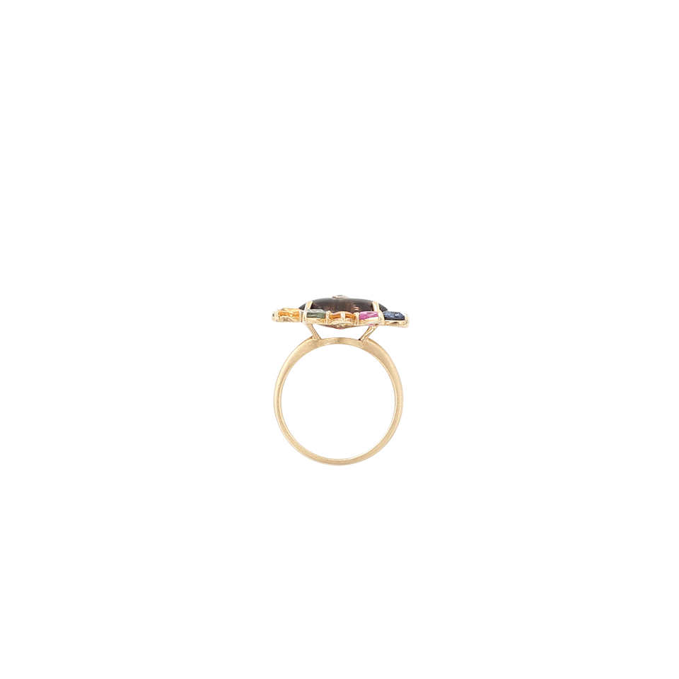 MORAIS x BASHA-Melissa Evil Eye Gemstone Ring-YELLOW GOLD