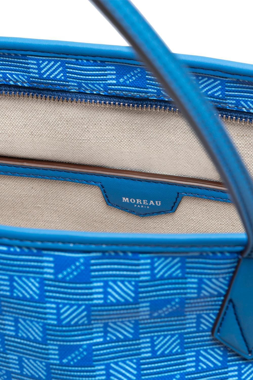 Saint Tropez Zip Tote MM - Blue Natural-BLUE/NAT-O/S-HANDBAGTOTES-MOREAU