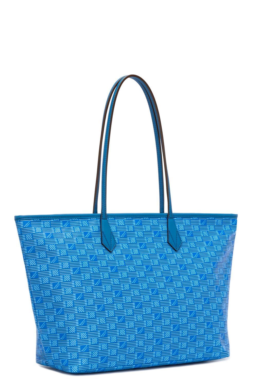Saint Tropez Zip Tote MM - Blue Natural-BLUE/NAT-O/S-HANDBAGTOTES-MOREAU