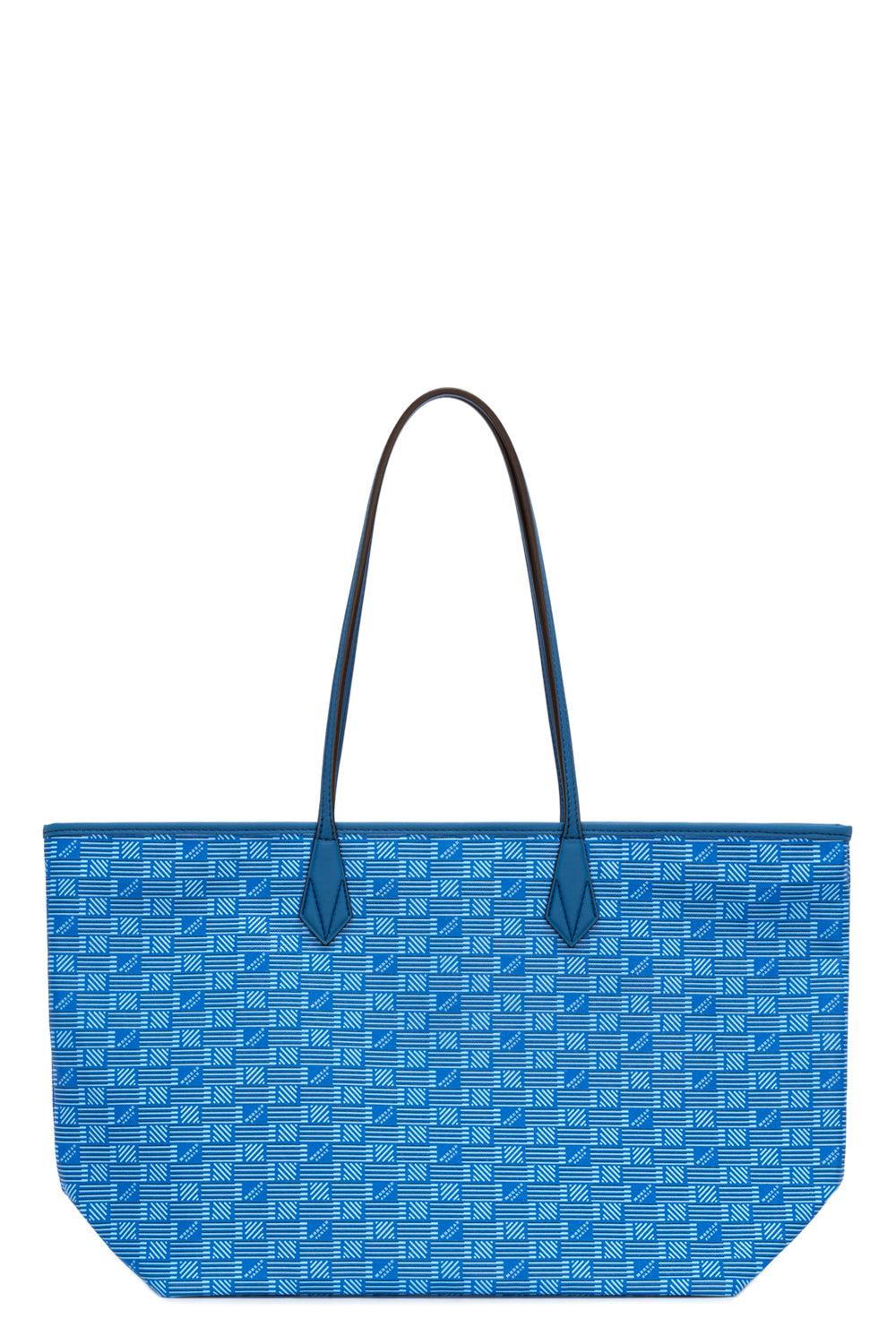 Saint Tropez Zip Tote MM - Blue Natural-BLUE/NAT-O/S-HANDBAGTOTES-MOREAU