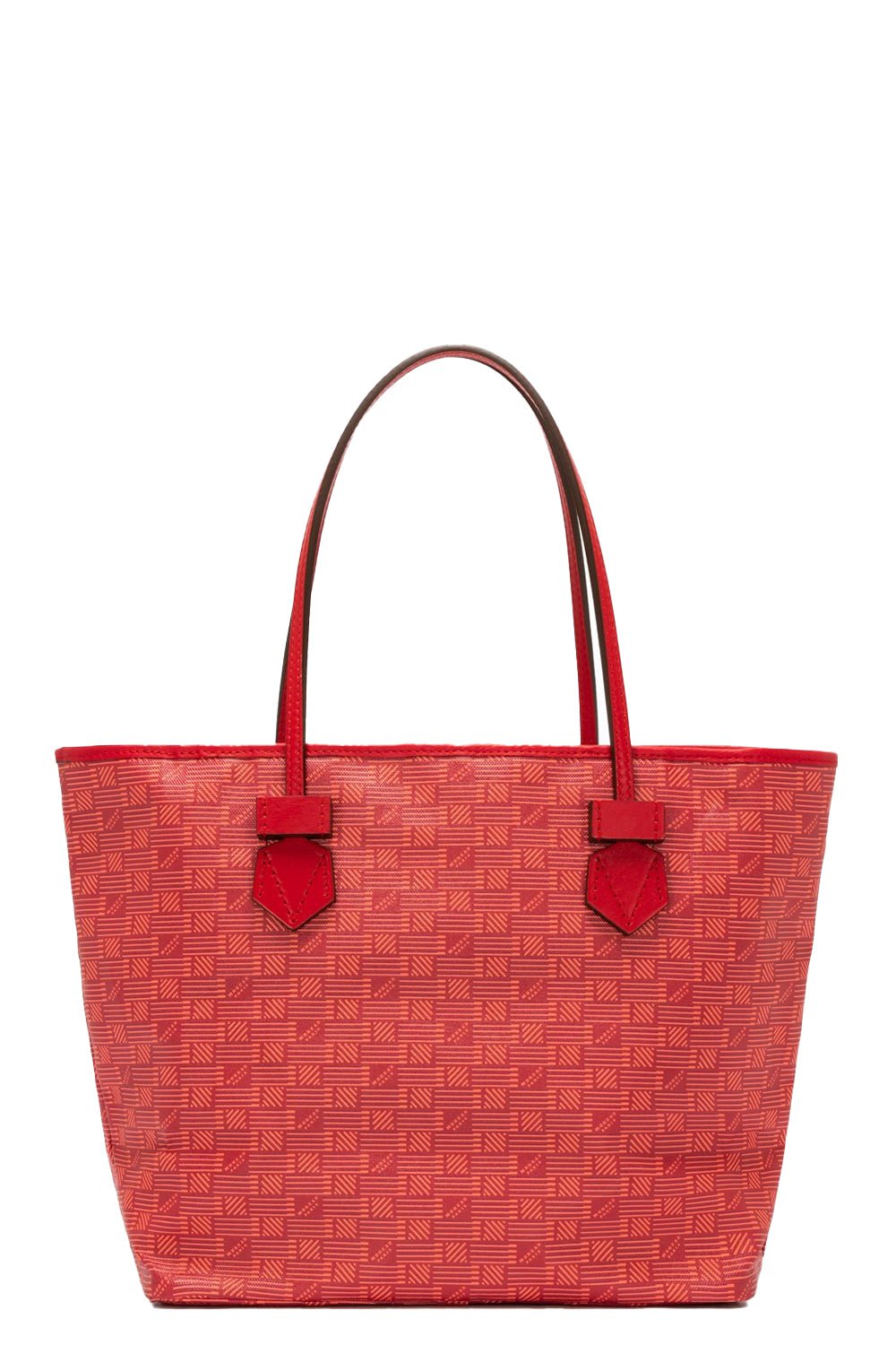 MOREAU-St Tropez Zip Tote MM - Red-RED/CHAM