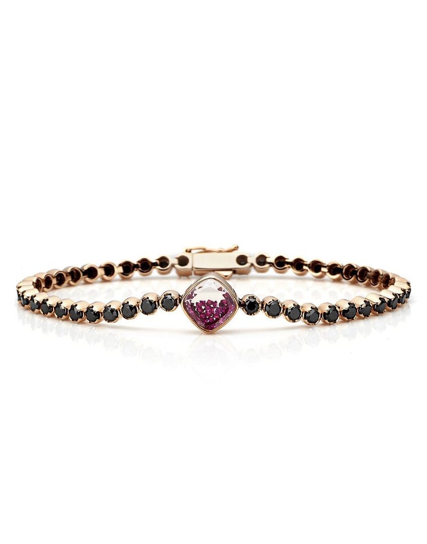 MORITZ GLIK-Corda Ruby Shaker Bracelet-ROSE GOLD