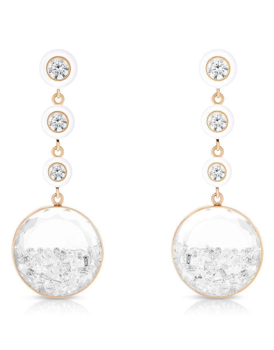 MORITZ GLIK-Diamond Shaker Drop Earrings-ROSE GOLD