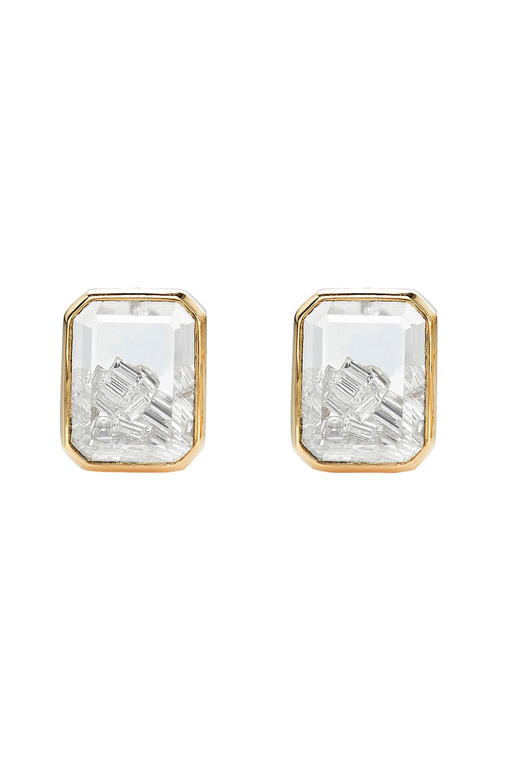 MORITZ GLIK-Esmeralda Shaker Stud Earrings-YELLOW GOLD