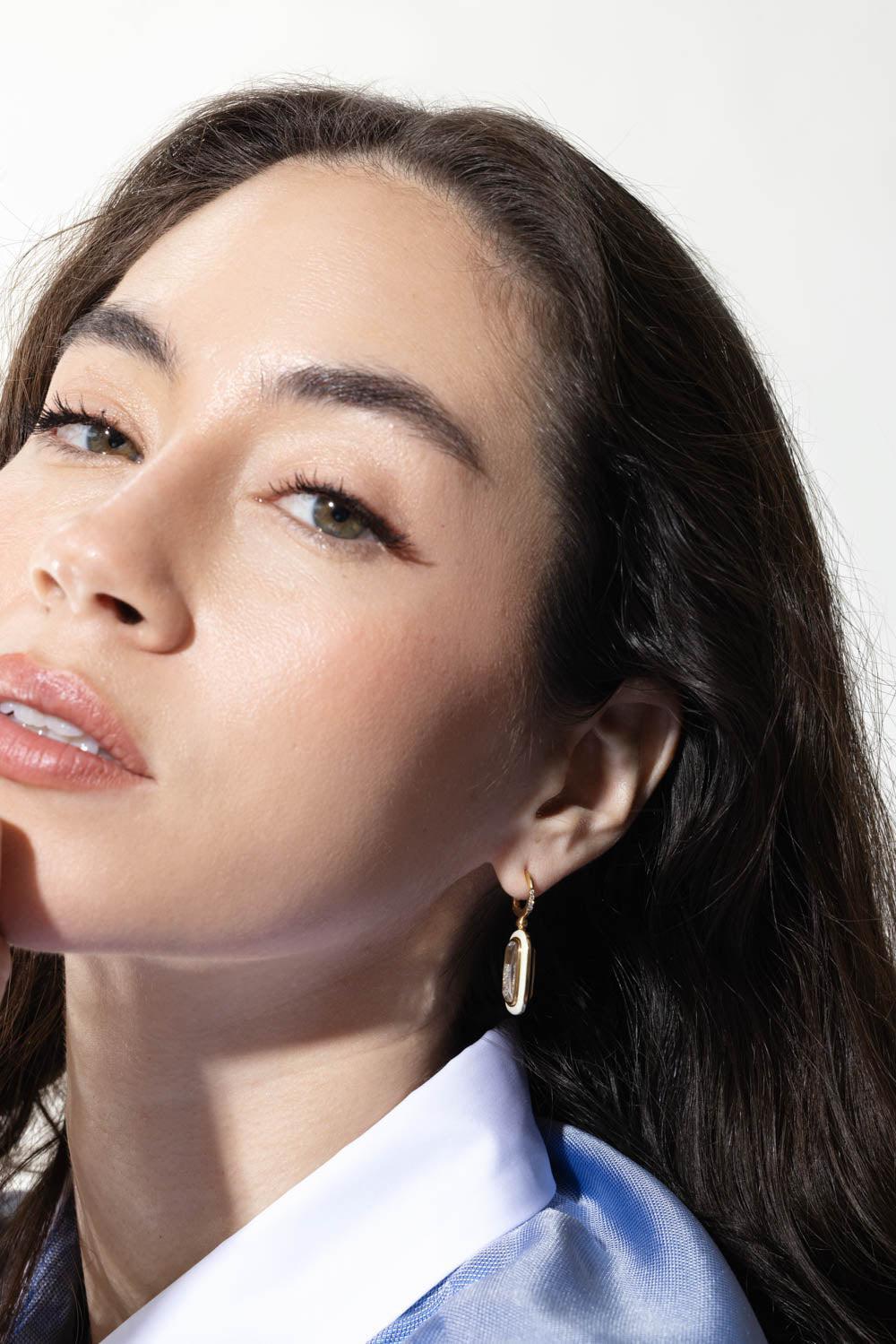 MORITZ GLIK-Janela Enamel Earrings-YELLOW GOLD