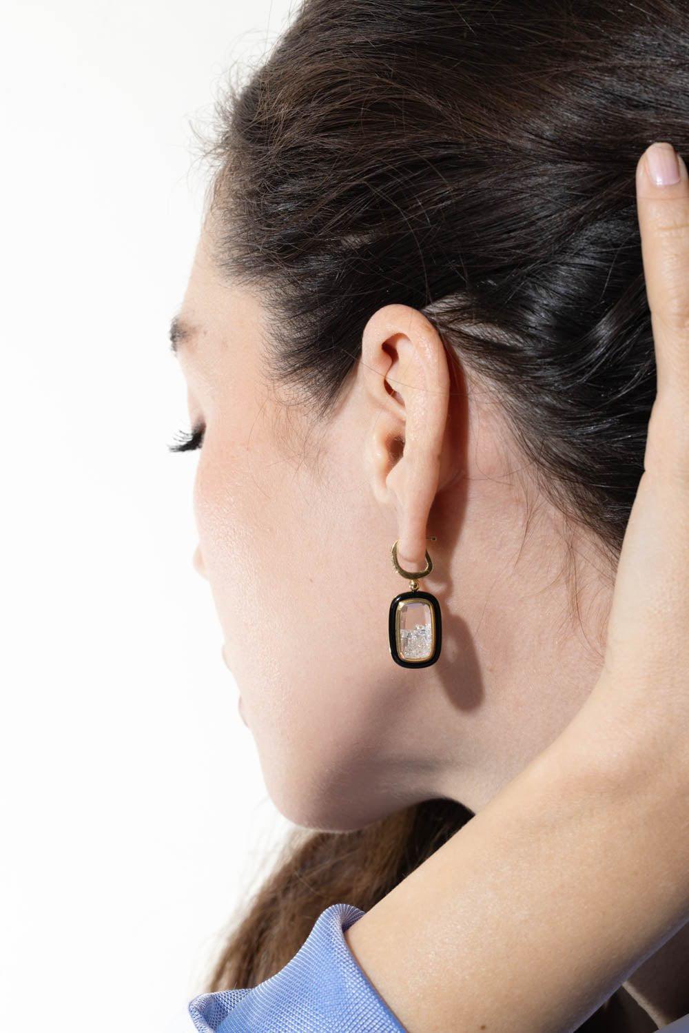 MORITZ GLIK-Janela Enamel Earrings-YELLOW GOLD
