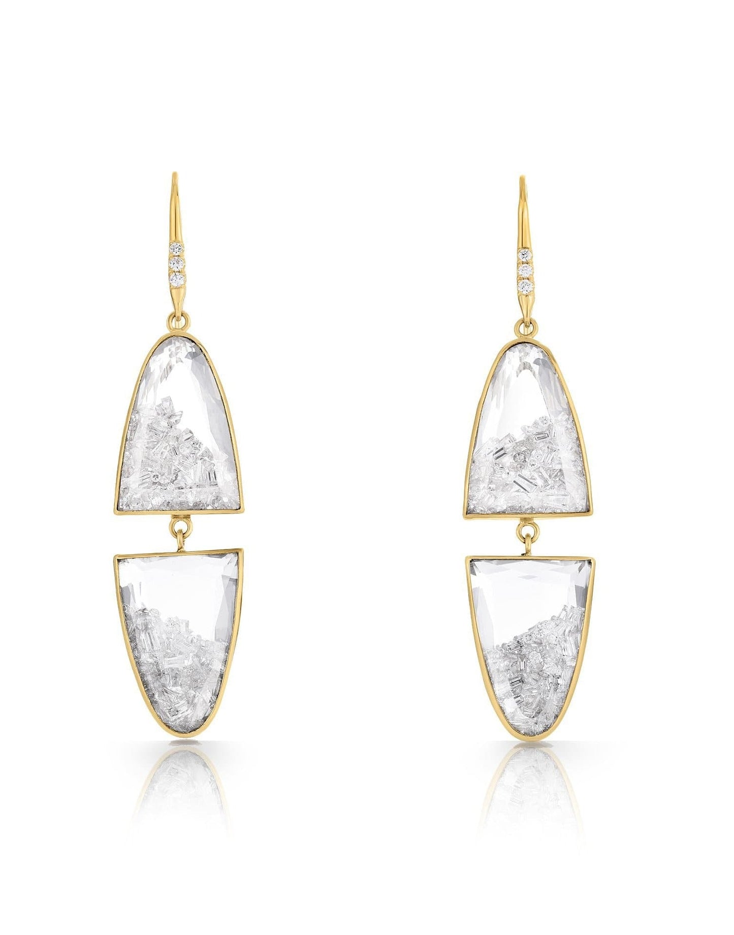 MORITZ GLIK-Shields Shaker Earrings-YELLOW GOLD