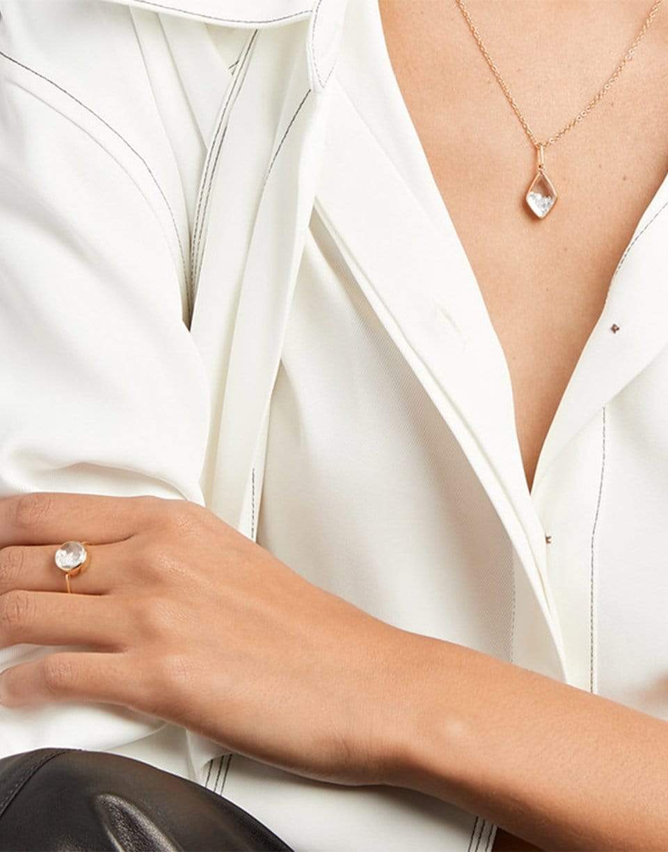 MORITZ GLIK-Baby Kite Shaker Diamond Shaker Necklace-ROSE GOLD