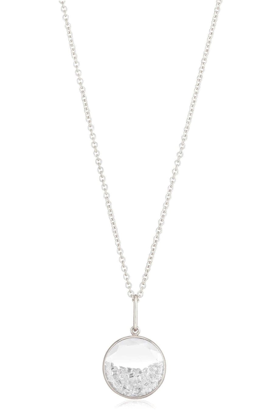 MORITZ GLIK-Core 15 Shaker Pendant Necklace-WHITE GOLD