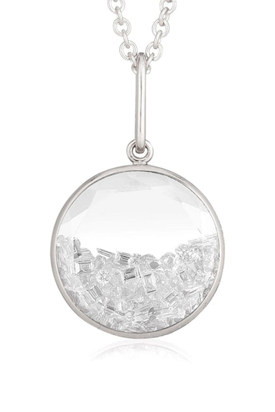 MORITZ GLIK-Core 15 Shaker Pendant Necklace-WHITE GOLD