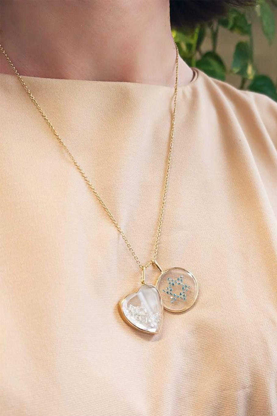 MORITZ GLIK-Amora Heart Pendant Necklace-YELLOW GOLD