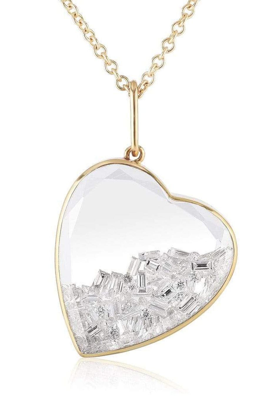 MORITZ GLIK-Amora Heart Pendant Necklace-YELLOW GOLD