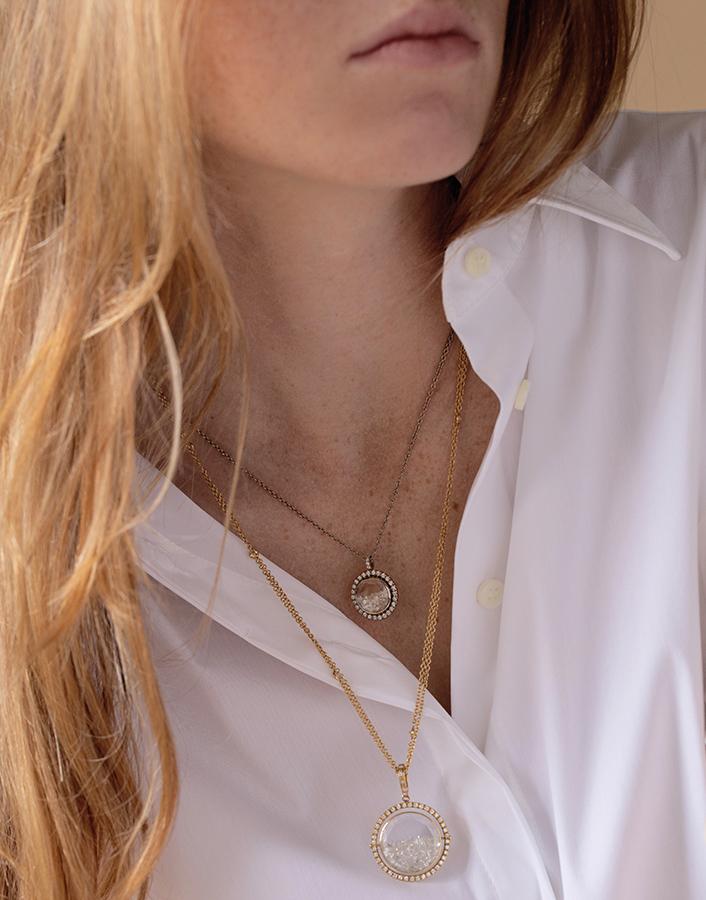 MORITZ GLIK-Halo 20 Shaker Necklace-YELLOW GOLD
