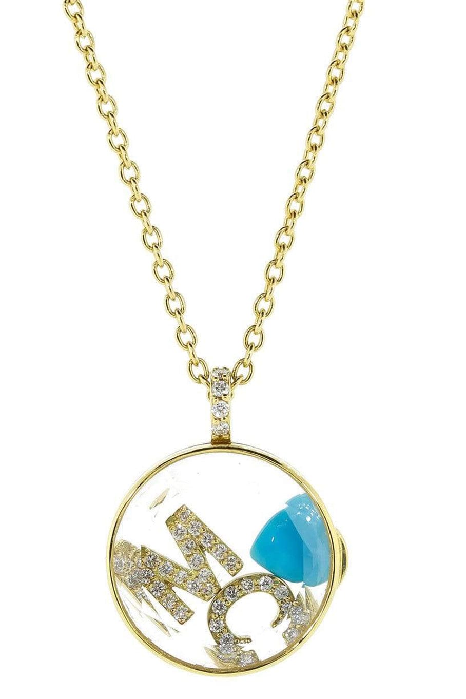 MORITZ GLIK-M C Initial Diamond Shaker Necklace-YELLOW GOLD