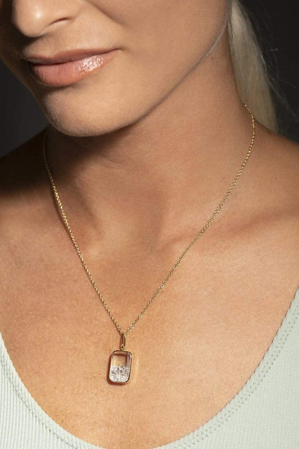  MORITZ GLIK-Ten Fourteen White Sapphire Shaker Necklace-YELLOW GOLD 
