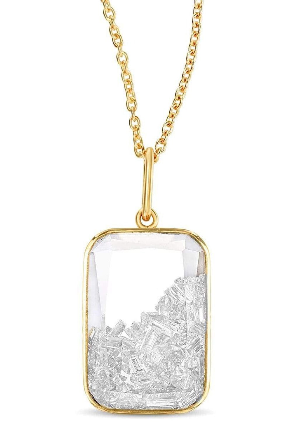  MORITZ GLIK-Ten Fourteen White Sapphire Shaker Necklace-YELLOW GOLD 