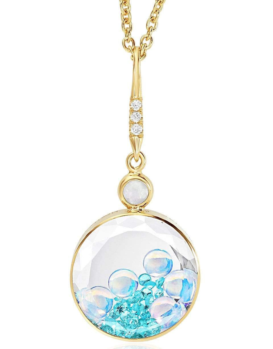 MORITZ GLIK-Tourmaline Opal and Diamond Shaker Necklace-YELLOW GOLD