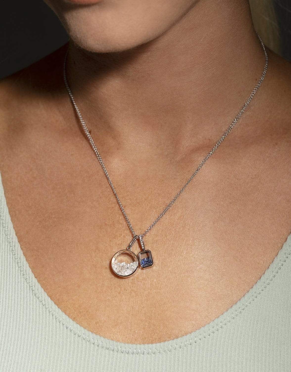 MORITZ GLIK-Naipe Blue Sapphire and Diamond Shaker Charm-PLDM