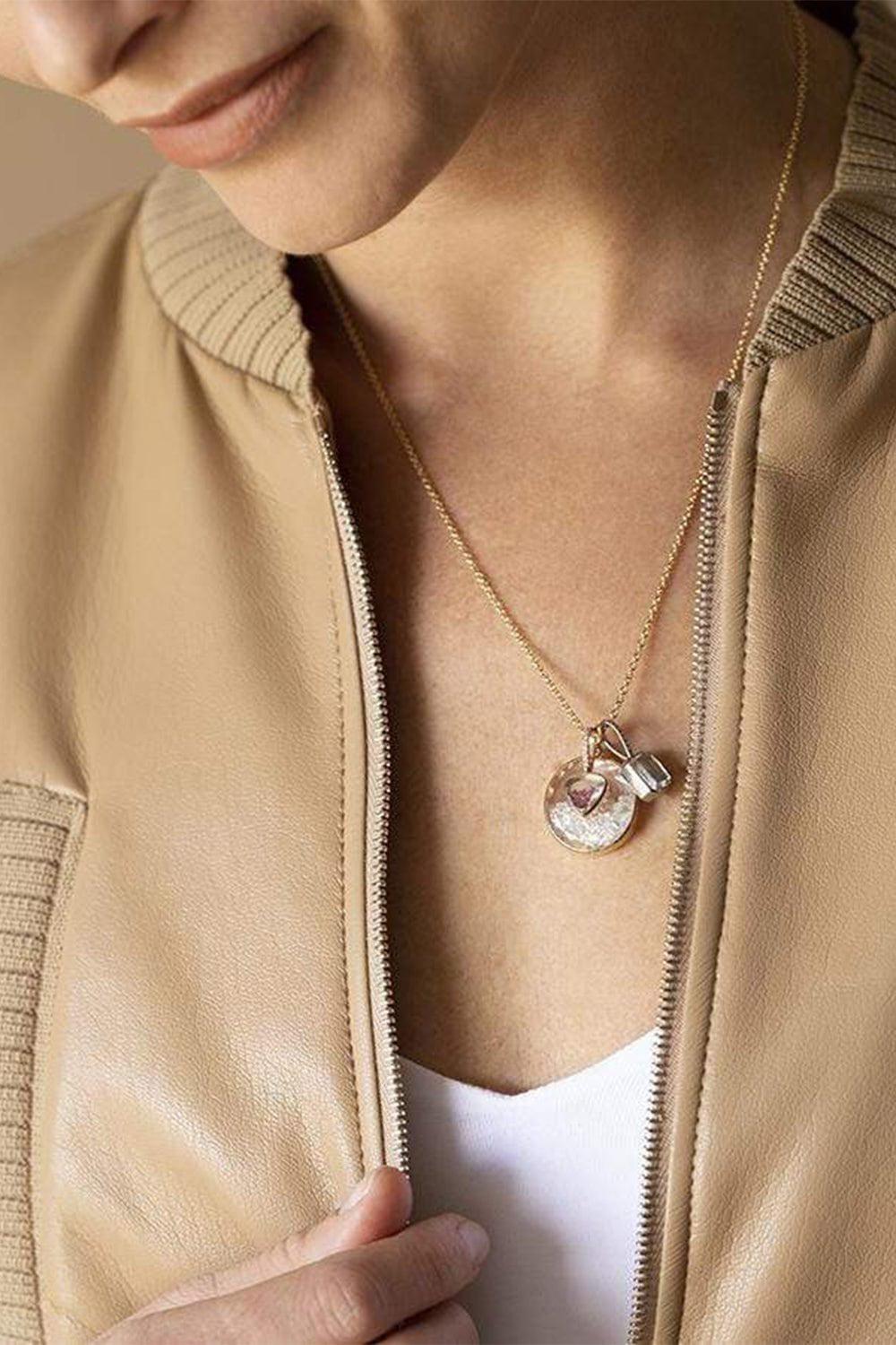 MORITZ GLIK-Naipes Ruby and Diamond Shaker Charm-ROSE GOLD