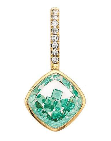 MORITZ GLIK-Naipe Emerald Shaker Charm-YELLOW GOLD