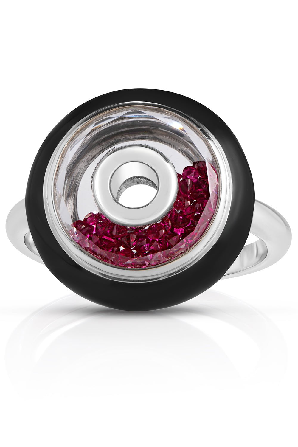 MORITZ GLIK-Roda Enamel Ruby Ring-WHITE GOLD