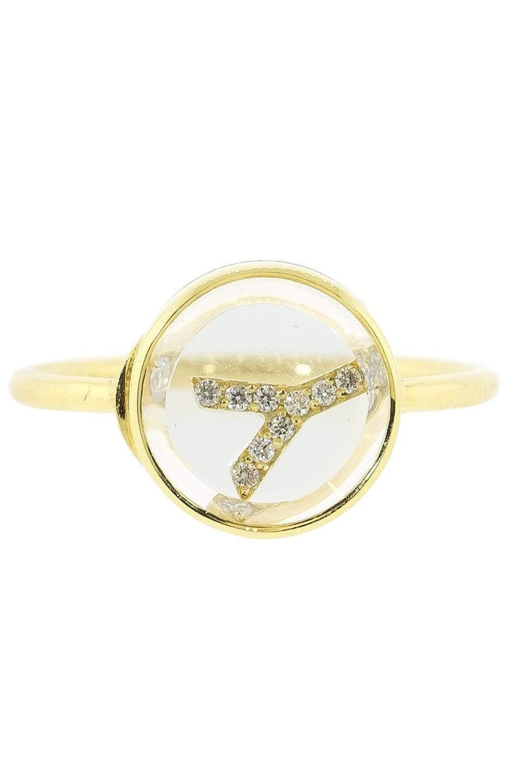 MORITZ GLIK-Y Initial Shaker Ring-YELLOW GOLD