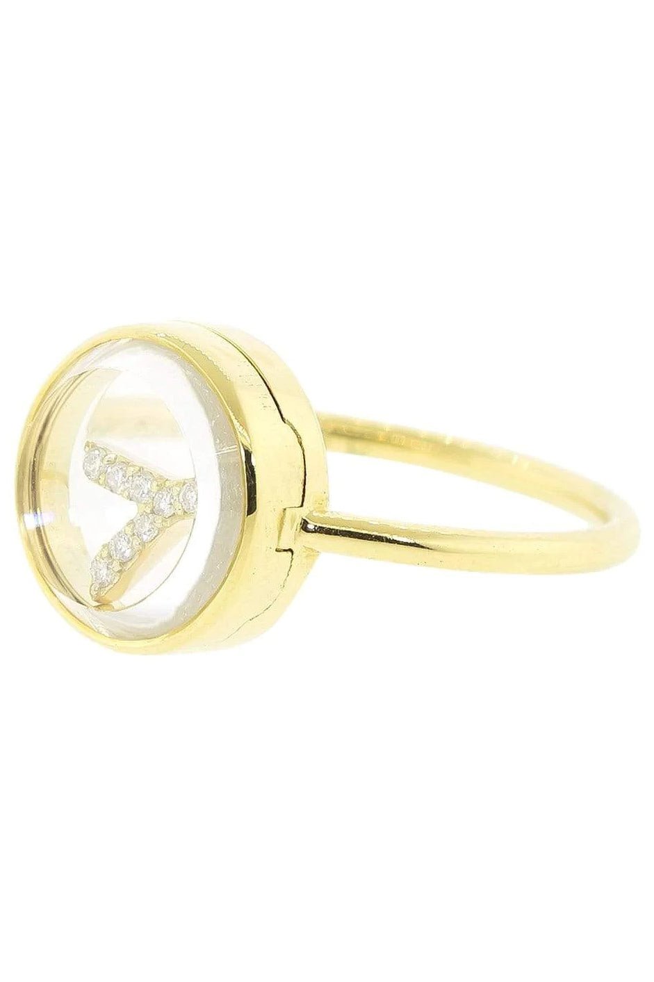 MORITZ GLIK-Y Initial Shaker Ring-YELLOW GOLD