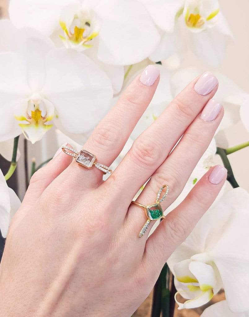 MORITZ GLIK-Laço Emerald Shaker Ring-YELLOW GOLD