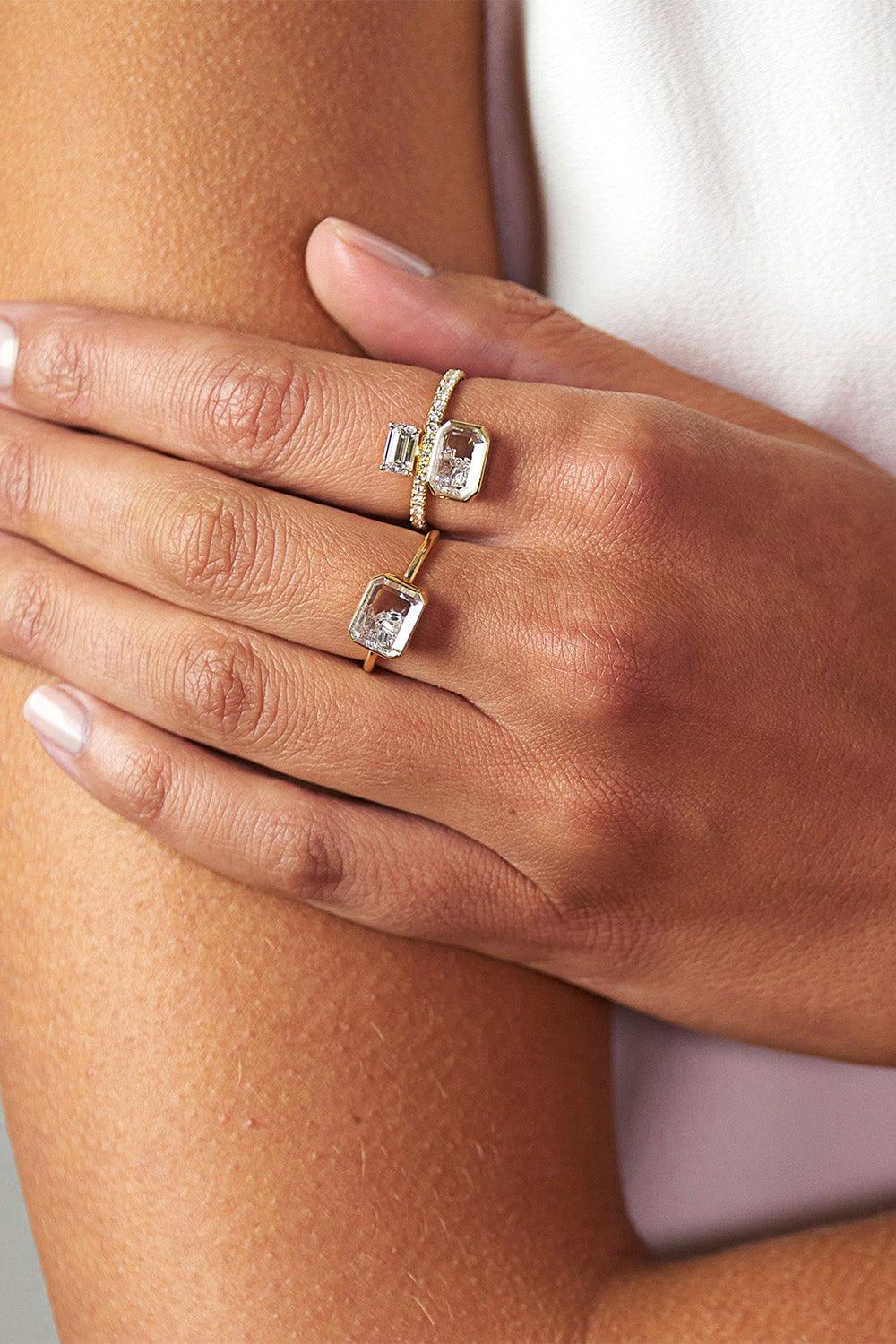 MORITZ GLIK-Esmeralda Diamond Shaker Ring-YELLOW GOLD