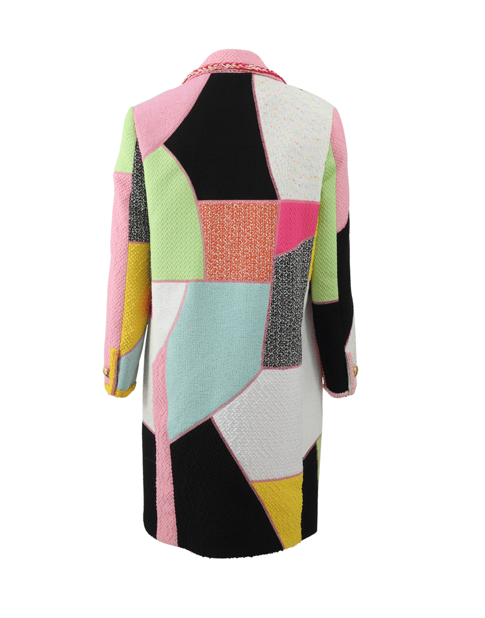 MOSCHINO-Patchwork Tweed Coat-MULTI