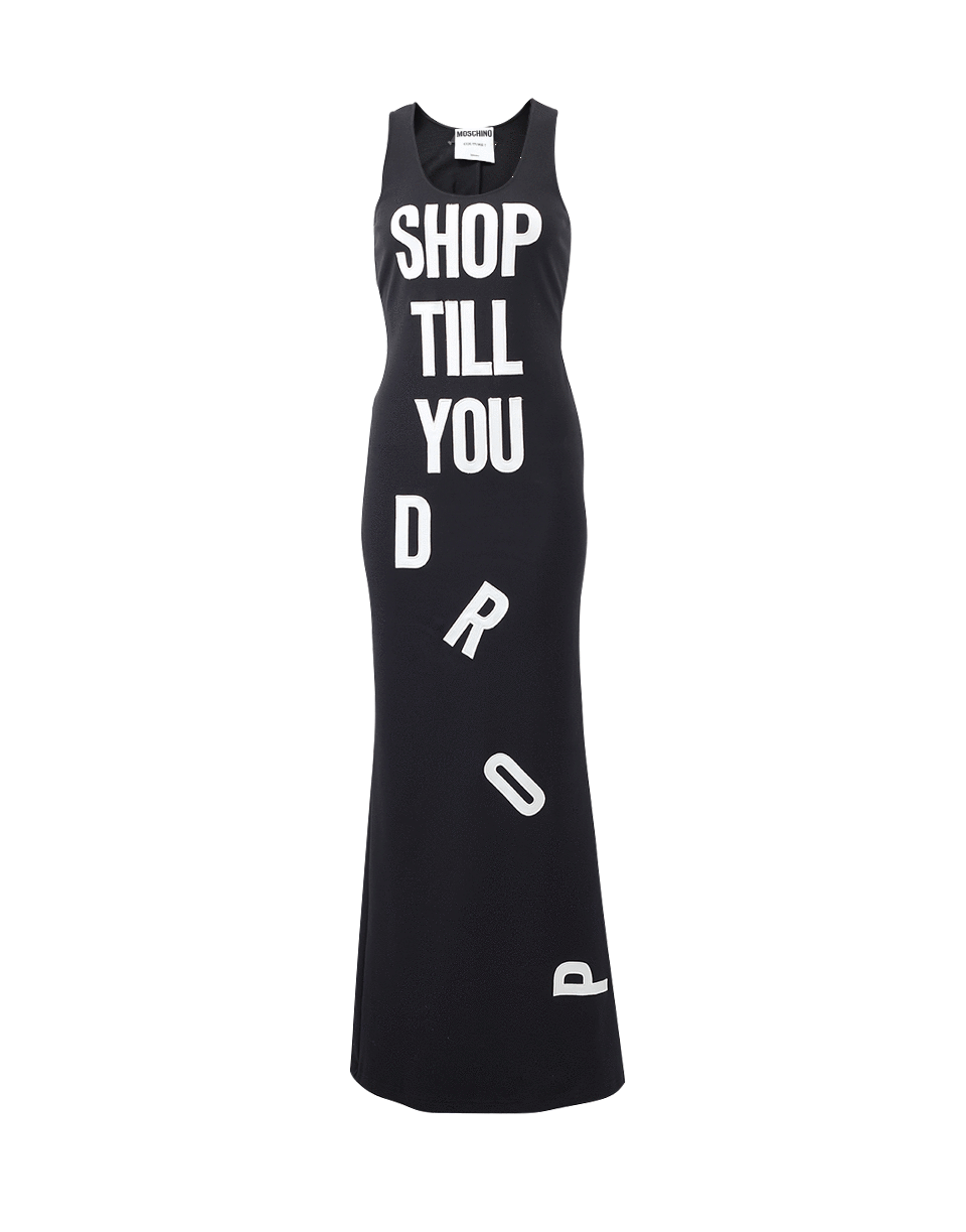 MOSCHINO-Shop Till You Drop Dress-BLACK