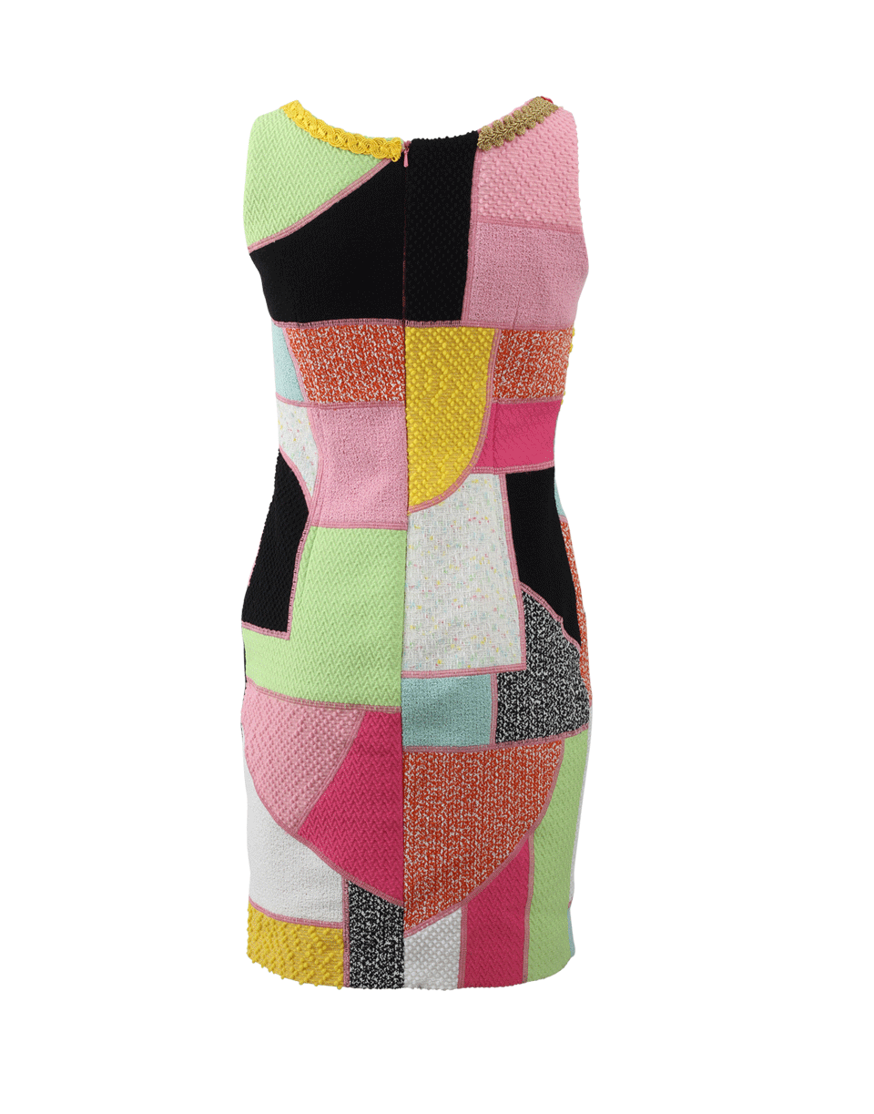 MOSCHINO-Patchwork Tweed Dress-