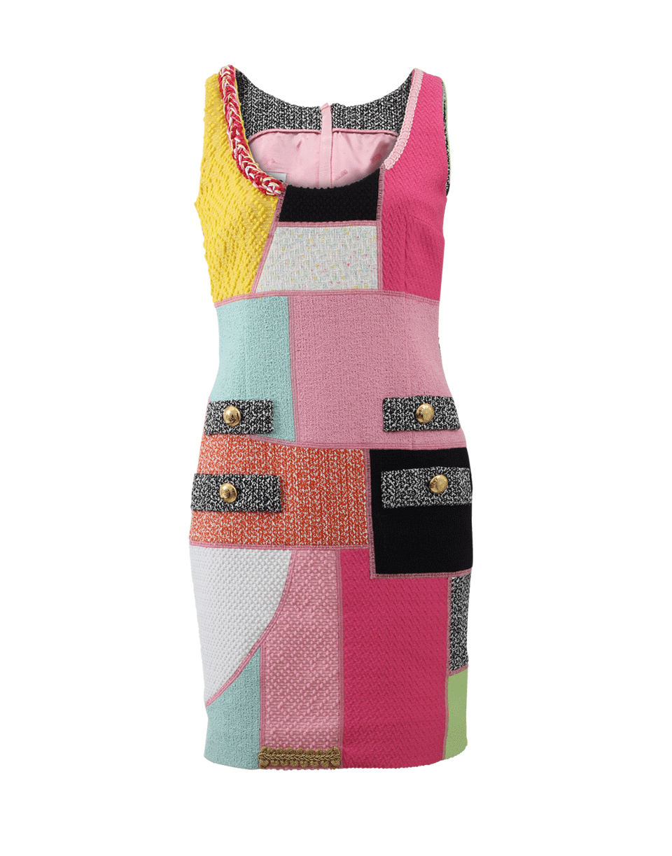 MOSCHINO-Patchwork Tweed Dress-