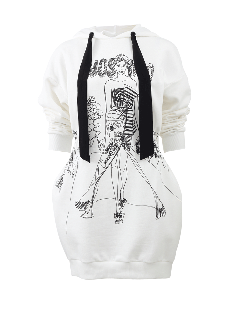 MOSCHINO-Sketched Sweatshirt Dress-