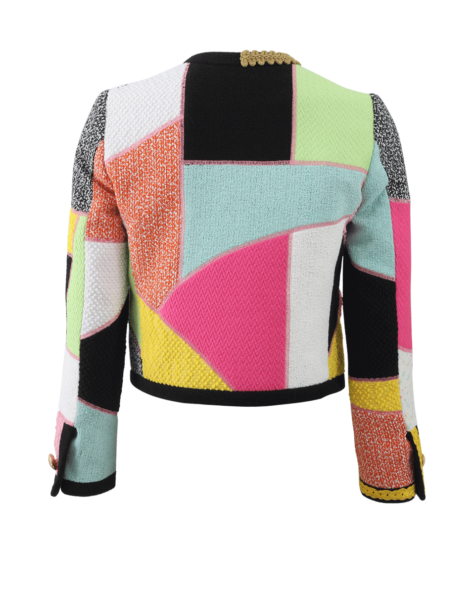 MOSCHINO-Patchwork Tweed Jacket-
