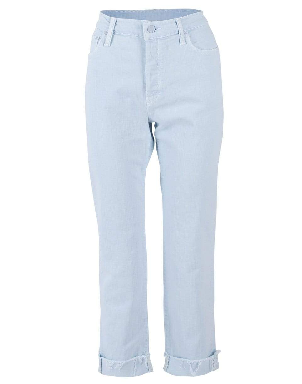 MOTHER-Baby Blue The Scrapper Ankle Fray Jean-