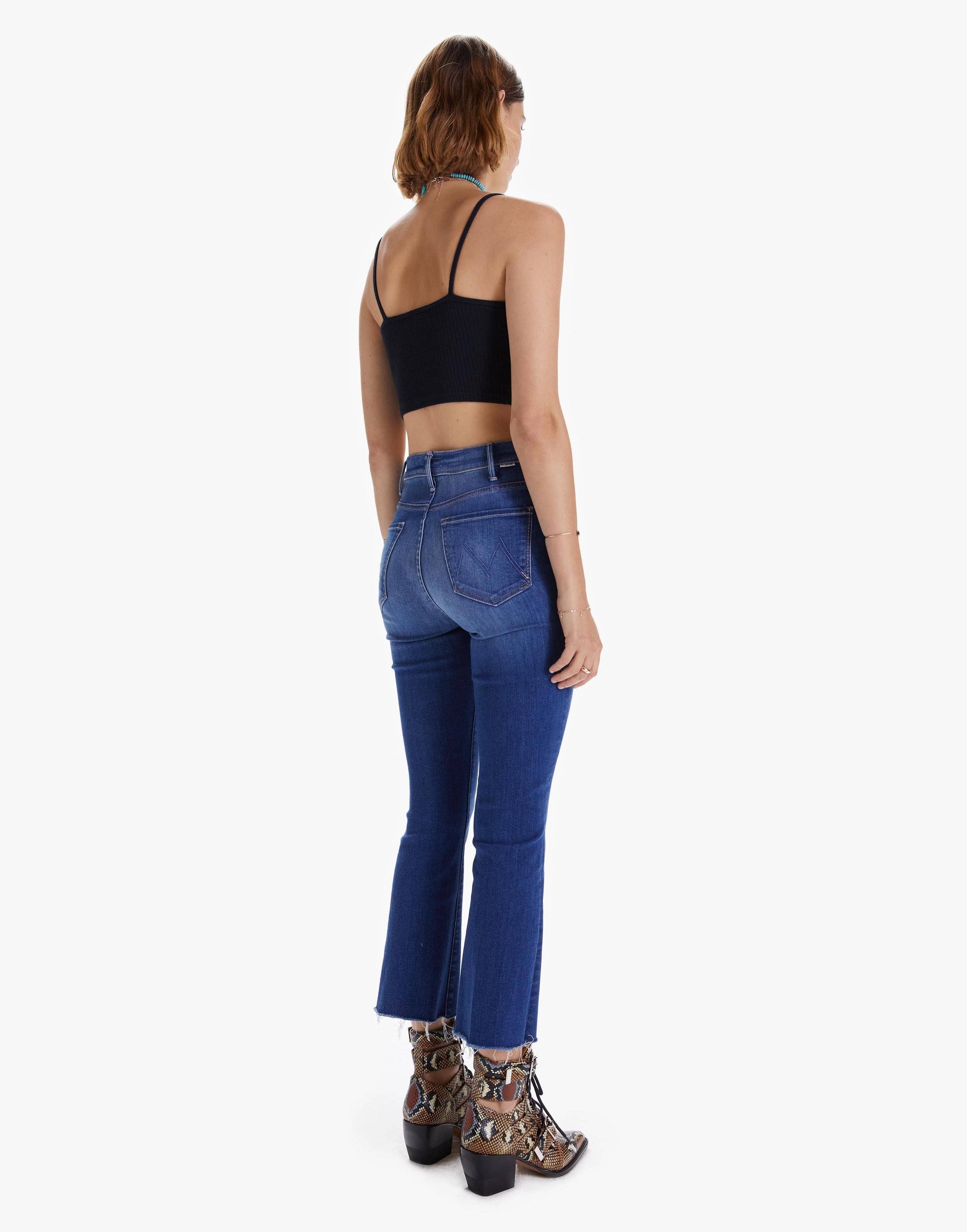 MOTHER-The Hustler Ankle Fray Denim - Ball of Yarn-