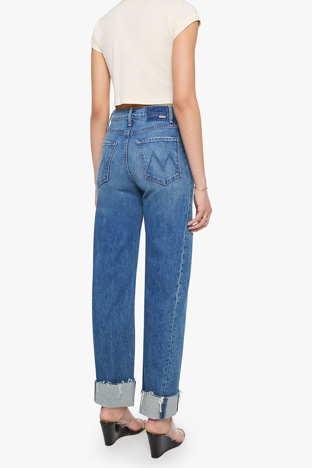  The Half-Pipe Flood Cuff Frayed Pant-BLUE-25-CLOTHINGPANTDENIM-MOTHER 