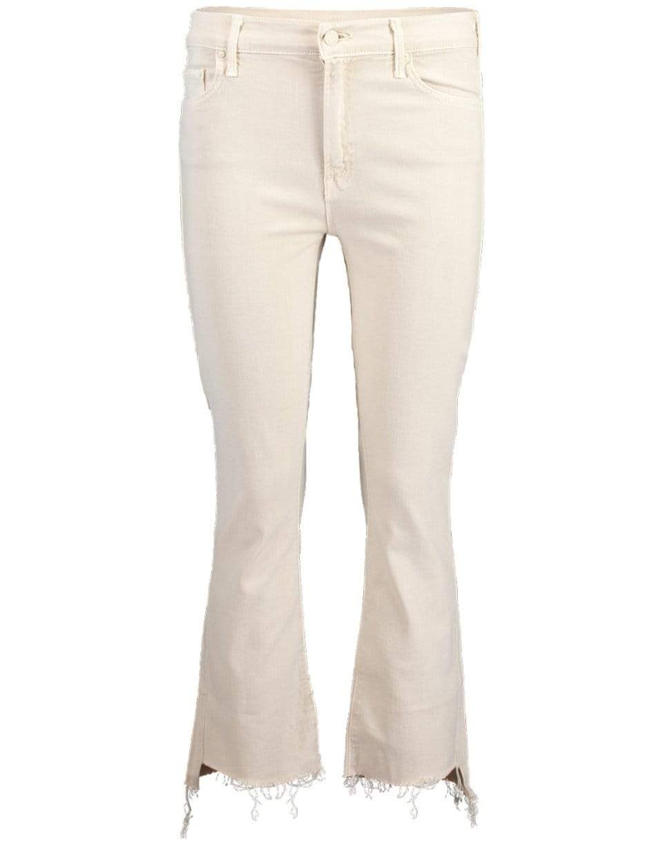 MOTHER-The Insider Crop Step Fray Jean in Tiv Toasted Ivory-