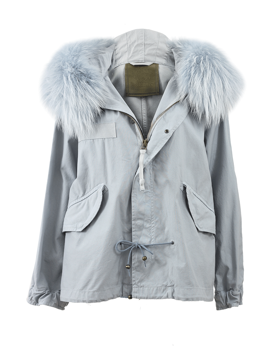 MR & MRS ITALY-Mini Parka With Fur Hood-BLU/BLU