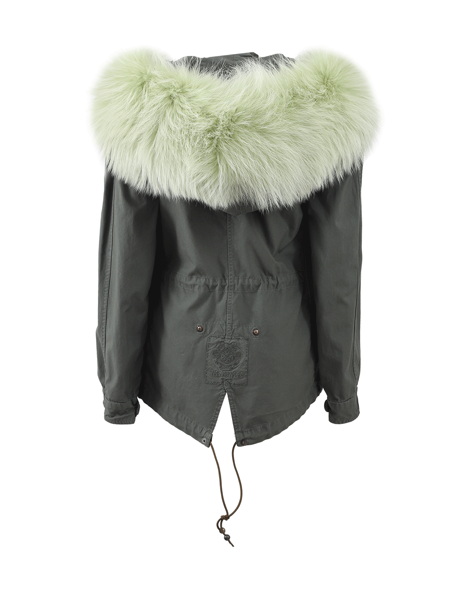 MR & MRS ITALY-Mini Parka With Fur Hood-GRN/PIST