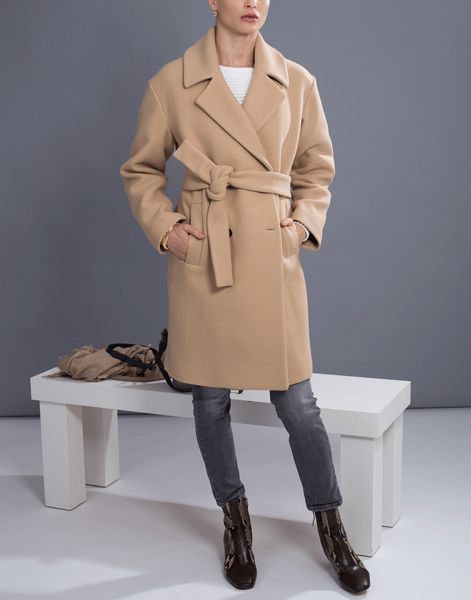 MSGM-Cappotto Self Belt Coat-
