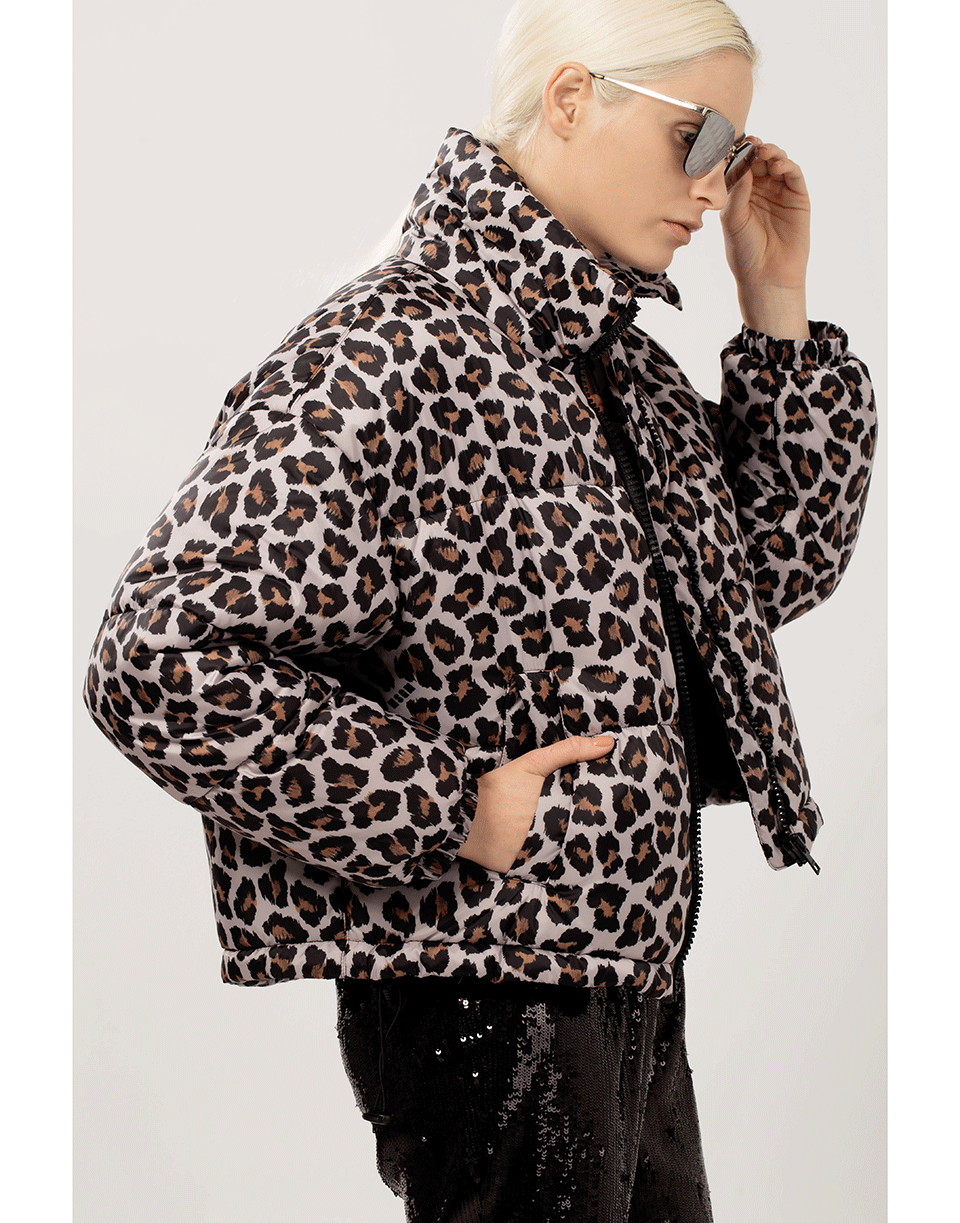 MSGM-Giubbino Leopard Puffer Jacket-