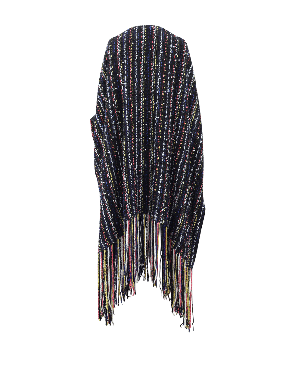 MSGM-Tweed Fringe Poncho-