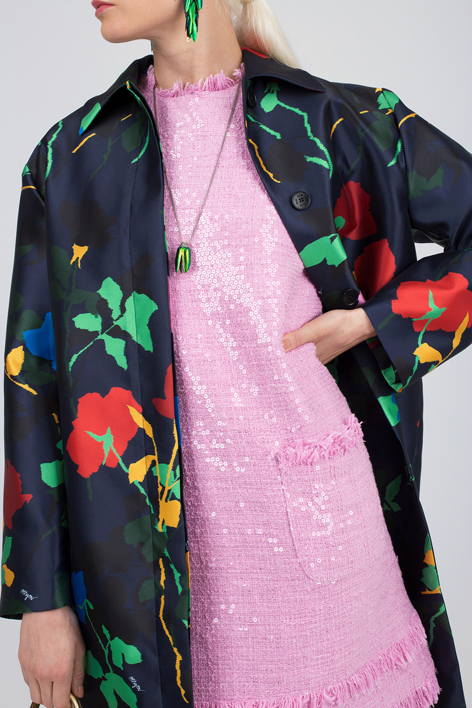 MSGM-Printed Cocoon Coat-