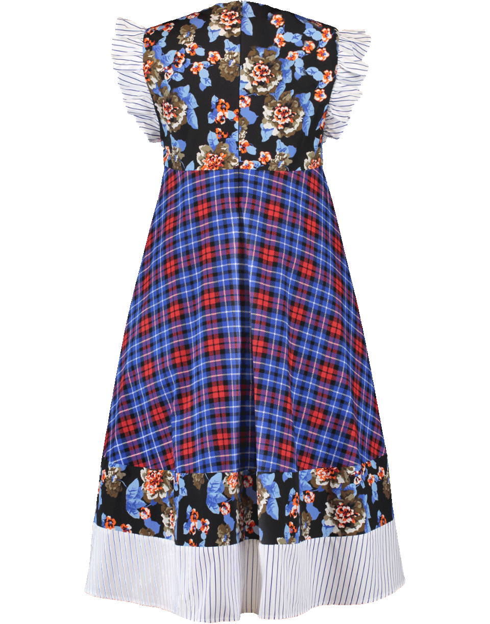 MSGM-Patchwork Ruffle Dress-