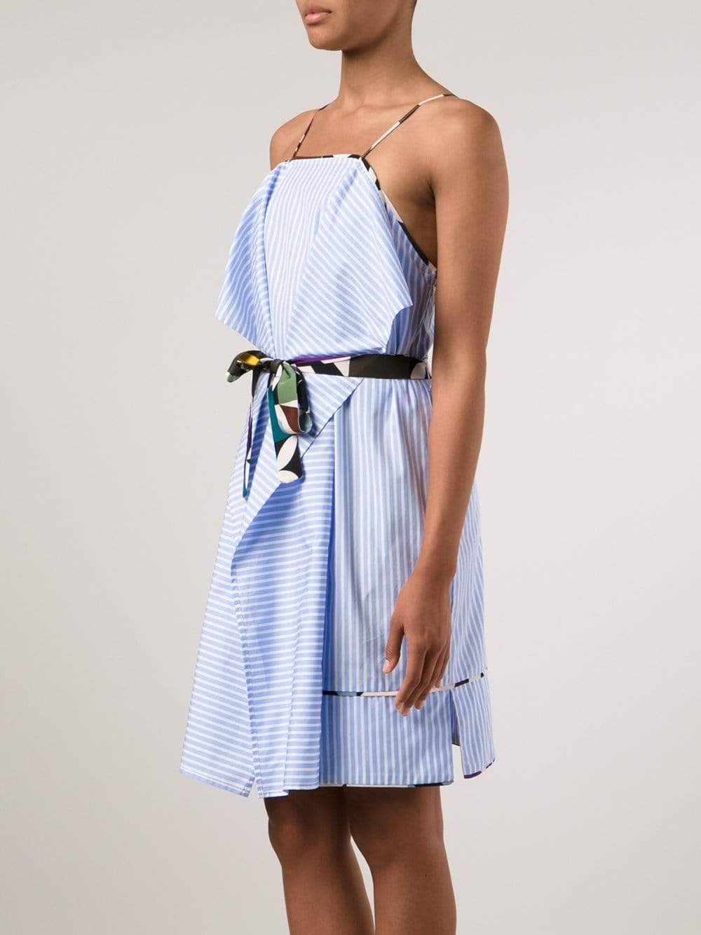 MSGM-Striped Ruffle Dress-